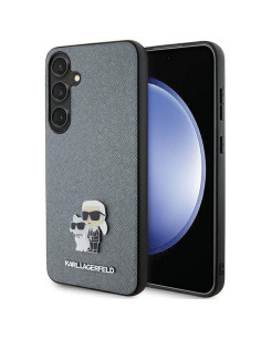 Véritable KARL LAGERFELD Case KLHCS24MPSAKCMPG pour SAMSUNG S24 Plus (SAFFIANO KC PIN) gris