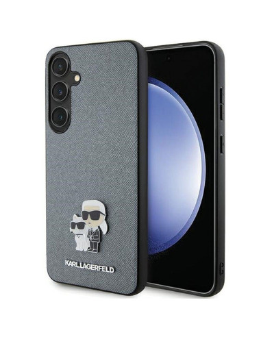 Véritable KARL LAGERFELD Case KLHCS24MPSAKCMPG pour SAMSUNG S24 Plus (SAFFIANO KC PIN) gris