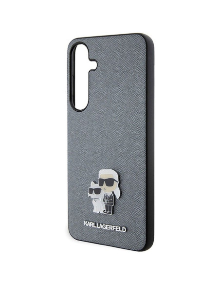 Véritable KARL LAGERFELD Case KLHCS24MPSAKCMPG pour SAMSUNG S24 Plus (SAFFIANO KC PIN) gris