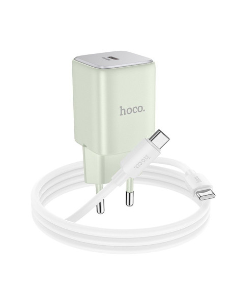 Chargeur HOCO Type C + câble Type C vers Type C PD QC 30W GaN N43 vert