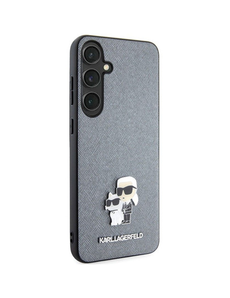 Véritable KARL LAGERFELD Case KLHCS24MPSAKCMPG pour SAMSUNG S24 Plus (SAFFIANO KC PIN) gris
