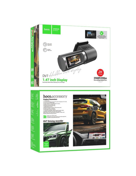 Caméra de voiture HOCO avec écran 2K DV7 noir