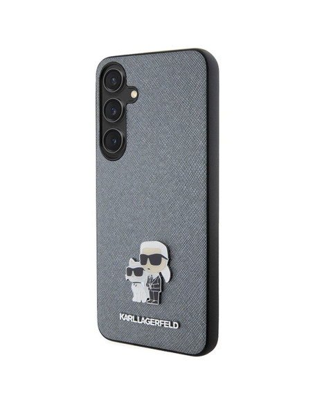 Véritable KARL LAGERFELD Case KLHCS24MPSAKCMPG pour SAMSUNG S24 Plus (SAFFIANO KC PIN) gris