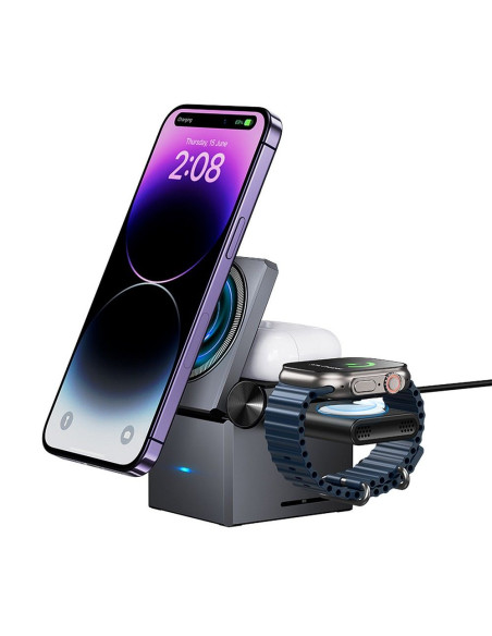 HOCO wireless charger 3in1 compatible with MagSafe 15W CQ8 black