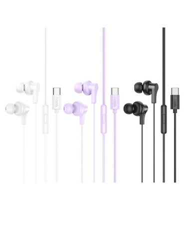 Écouteurs HOCO Type C avec microphone M114 noir