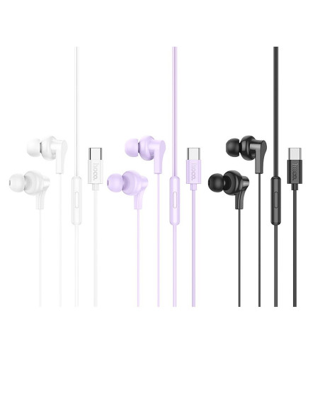 Écouteurs HOCO Type C avec microphone M114 noir