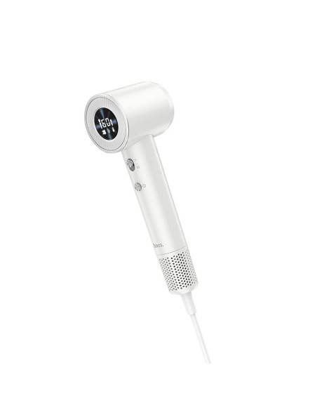 Sèche-cheveux HOCO à ionisation avec affichage digital HP10 blanc