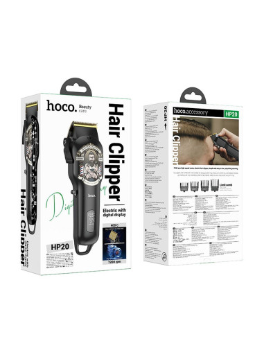 Tondeuse à cheveux HOCO avec affichage numérique HP20 noir