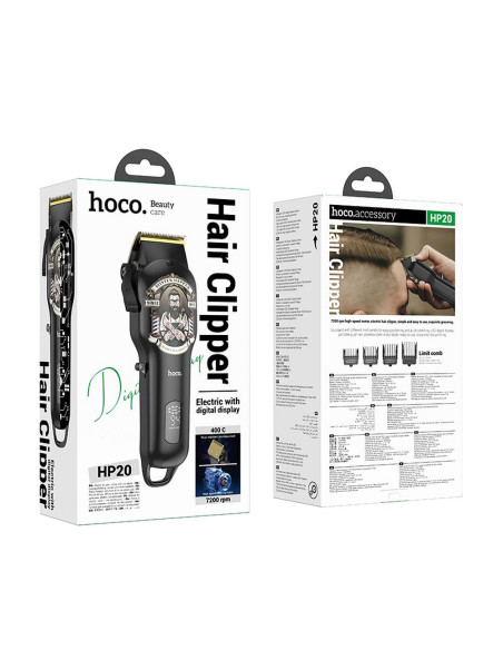 Tondeuse à cheveux HOCO avec affichage numérique HP20 noir