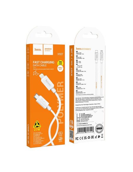 HOCO cable Type C to Lightning PD 27W X107 1 m white