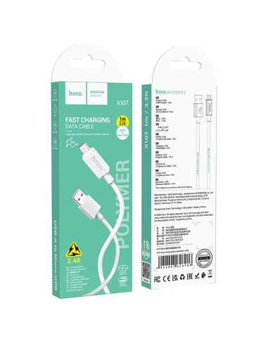 HOCO cable USB A to Micro USB 2,4A X107 1 m white