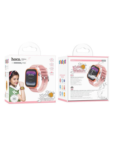 HOCO smartwatch for kids with call function 4G Y101 pink