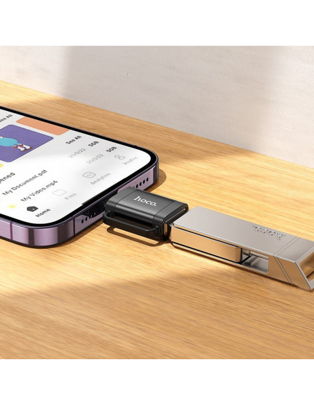 HOCO OTG Adaptateur Lightning (mâle) vers USB A (femelle) UA31A noir