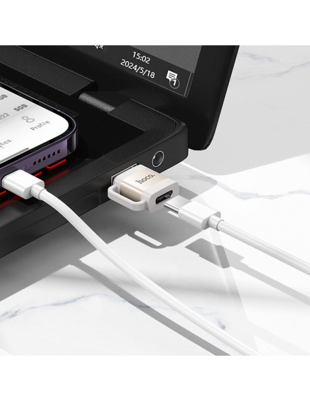 HOCO adapter OTG USB A (male) to Type C (female) 3A UA31D gray
