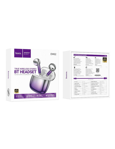 Écouteurs sans fil bluetooth HOCO TWS EW62 violet