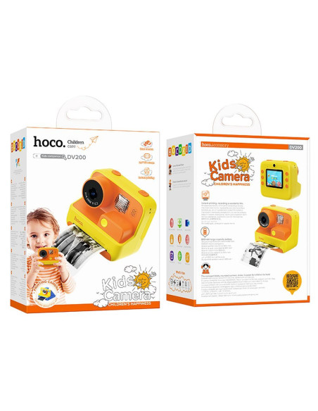 HOCO digital kids camera with printer DV200 yellow