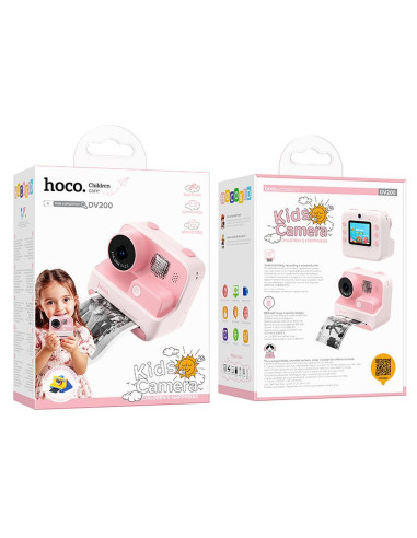 HOCO digital kids camera with printer DV200 pink