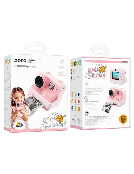 HOCO digital kids camera with printer DV200 pink