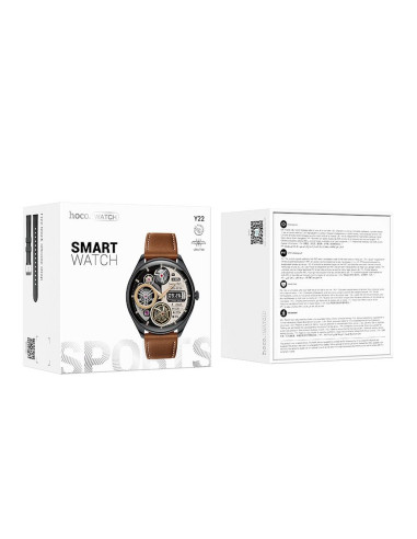 HOCO smartwatch avec fonction de conversation AMOLED Y22 noir