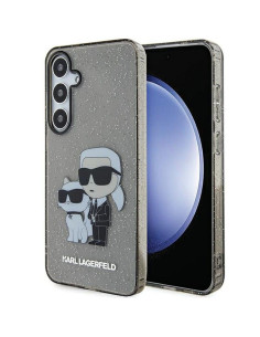 Véritable KARL LAGERFELD Case KLHCS24MHNKCTGK pour SAMSUNG S24 Plus (IML GLIT NFT K&C) noir