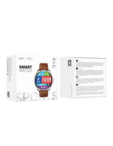 HOCO smartwatch avec fonction de conversation AMOLED Y22 argenté