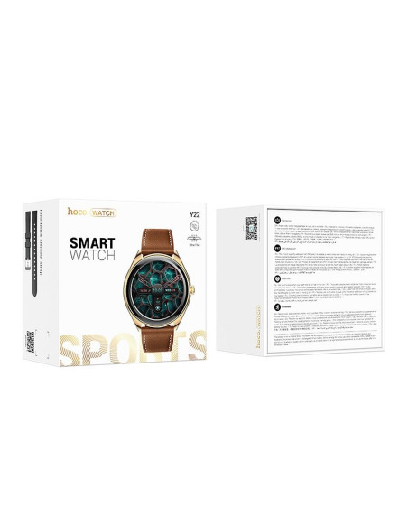 HOCO smartwatch avec fonction de conversation AMOLED Y22 champagne gold