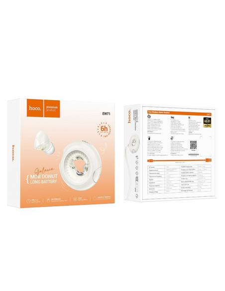 HOCO wireless earphones bluetooth TWS EW71 milky white