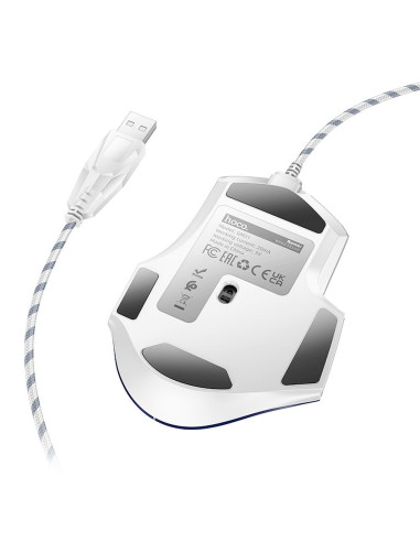 HOCO gaming wire USB A computer mouse 3600DPI white blue