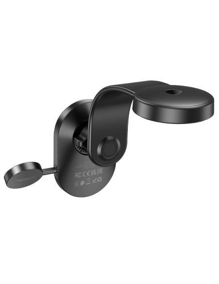 HOCO car holder with wireless charging 2in1 for center console compatible with Apple Watch 15W HW28 black gray