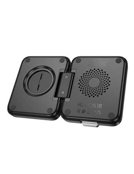 HOCO foldable wireless chrger 3in1 compatible with Apple Watch 15W CQ11 black