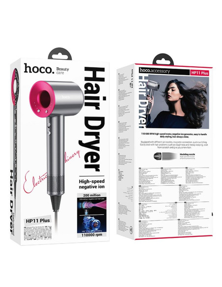 HOCO negative ion hair dryer HP11 Plus rose red