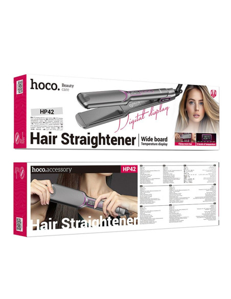 HOCO electric straightening hair with digital display HP42 gray
