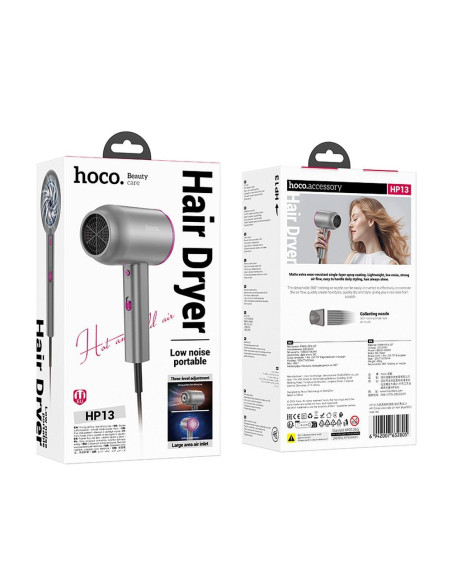 HOCO hot and cold air hair dryer HP13 rose red