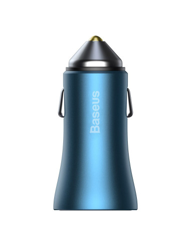 BASEUS chargeur de voiture USB A + Type C + câble Type C vers Ligthning PD QC4.0 3A 40W TZCCJD-03 bleu