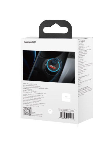 BASEUS chargeur de voiture USB A + Type C + câble Type C vers Ligthning PD QC4.0 3A 40W TZCCJD-03 bleu