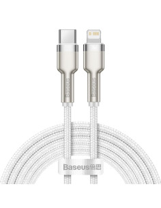 BASEUS cable Type C vers Apple Lightning 8 broches PD20W Power Delivery Cafule Metal Cable CATLJK-B02 2 mètres blanc