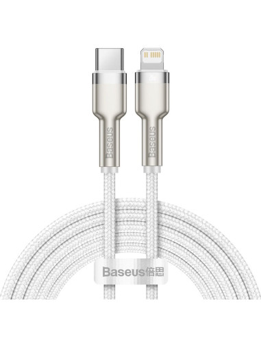 BASEUS cable Type C vers Apple Lightning 8 broches PD20W Power Delivery Cafule Metal Cable CATLJK-B02 2 mètres blanc