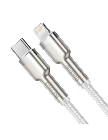 BASEUS cable Type C vers Apple Lightning 8 broches PD20W Power Delivery Cafule Metal Cable CATLJK-B02 2 mètres blanc