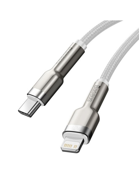 BASEUS cable Type C vers Apple Lightning 8 broches PD20W Power Delivery Cafule Metal Cable CATLJK-B02 2 mètres blanc