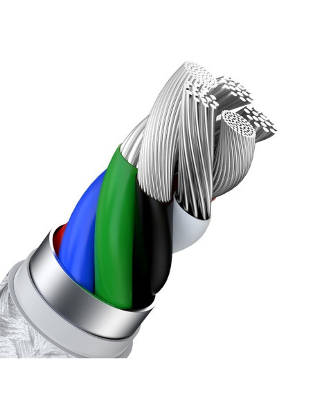 BASEUS cable Type C vers Apple Lightning 8 broches PD20W Power Delivery Cafule Metal Cable CATLJK-B02 2 mètres blanc
