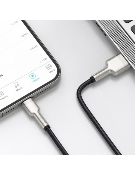 BASEUS USB A à Lightning 2.4A Cafule Métal 1 m câble de voiture