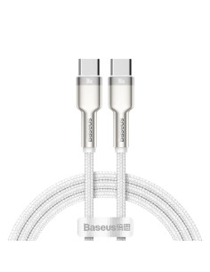 BASEUS cable Type C pour Type C PD100W Power Delivery Cafule Metal Cable CATJK-C02 1m blanc