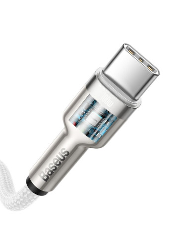 BASEUS cable Type C pour Type C PD100W Power Delivery Cafule Metal Cable CATJK-C02 1m blanc