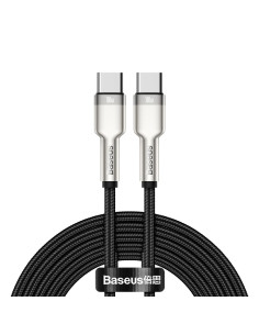 BASEUS cable Type C pour Type C PD100W Power Delivery Cafule Metal Cable CATJK-D01 2m noir