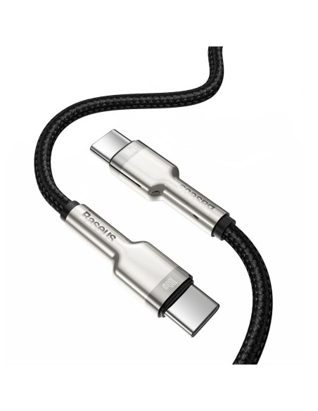 BASEUS cable Type C pour Type C PD100W Power Delivery Cafule Metal Cable CATJK-D01 2m noir
