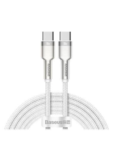 BASEUS cable Type C pour Type C PD100W Power Delivery Cafule Metal Cable CATJK-D02 2 m blanc
