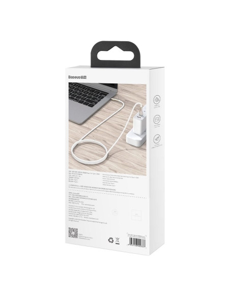 BASEUS cable Type C pour Type C PD100W Power Delivery Cafule Metal Cable CATJK-D02 2 m blanc