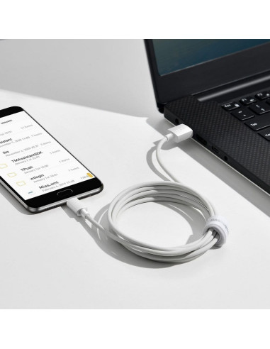 BASEUS USB A vers Micro USB 2.4A Câble de sagesse TZCAMZJ-02 2 pièces 1.5 m blanc
