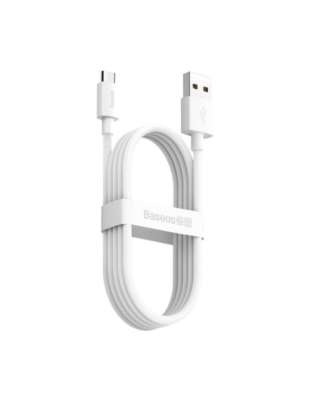 BASEUS USB A vers Micro USB 2.4A Câble de sagesse TZCAMZJ-02 2 pièces 1.5 m blanc