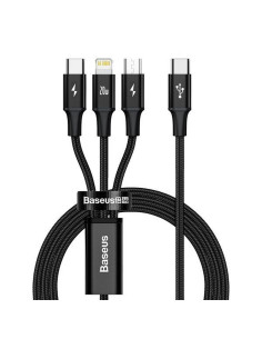 BASEUS Câble 3-en-1 Type C vers Micro USB / Lightning / Type C 20W CAMLT-SC01 1.5 m noir